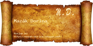 Mazák Dorina névjegykártya