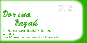 dorina mazak business card